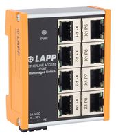 LAPP 21700145 Switch, 8 Ports, Industrial, Unmanaged Fast Ethernet, DIN Rail, RJ45 x 8, 10Mbps, 100Mbps