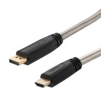 L-COM DPHD4KA-1M Cable de Audio / Video, Armado, 4K, DisplayPort Macho, HDMI Macho, 3.3 ft, 1 m, Negro
