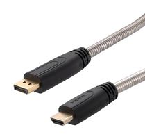 L-COM DPHD4KA-5M Cable de Audio / Video, Armado, 4K, DisplayPort Macho, HDMI Macho, 16.4 ft, 5 m, Negro