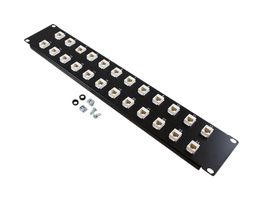 L-COM PR35B-C6-24M Patch Panel, Mini, Feed-Through, RJ45 Coupler, 24 Ports, Cat6, 2U