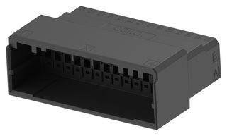 TE CONNECTIVITY 1-1903127-4 Connector Housing, 2 Row, Black, Dynamic D-1100D Series, Plug, 28 Positions, 2 mm