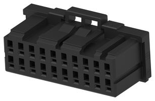 TE CONNECTIVITY 1-2349949-0 Connector Housing, 2 Row, Black, Dynamic D-1200D Series, Receptacle, 20 Positions, 2.5 mm
