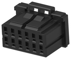 TE CONNECTIVITY 2-2349949-6 Connector Housing, 2 Row, Black, Dynamic D-1200D Series, Receptacle, 12 Positions, 2.5 mm