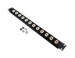 L-COM PR175B-C5E-12M Patch Panel, Mini, Feed-Through, RJ45 Coupler, 12 Ports, Cat5e, 1U