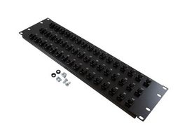L-COM PR525B-C6A-48 Patch Panel, Feed-Through, RJ45 Coupler, 48 Ports, Cat6a, 3U