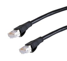 L-COM TRD695ASR-BLK-2M Ethernet Cable, Cat6a, RJ45 Plug to RJ45 Plug, FUTP (Foiled Unshielded Twisted Pair), Black, 2 m