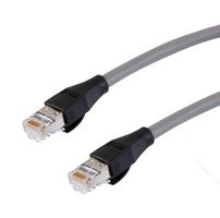 L-COM TRD695ASR-GRY-2M Ethernet Cable, Cat6a, RJ45 Plug to RJ45 Plug, FUTP (Foiled Unshielded Twisted Pair), Gray, 2 m