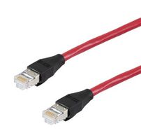 L-COM TRD695ASR-RED-2M Ethernet Cable, Cat6a, RJ45 Plug to RJ45 Plug, FUTP (Foiled Unshielded Twisted Pair), Red, 2 m