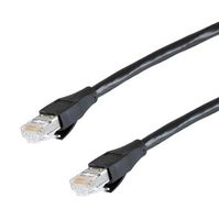 L-COM TRD695ASX-BLK-2M Ethernet Cable, Cat6a, RJ45 Plug to RJ45 Plug, FUTP (Foiled Unshielded Twisted Pair), Black, 2 m