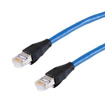 L-COM TRD695ASX-BLU-2M Ethernet Cable, Cat6a, RJ45 Plug to RJ45 Plug, FUTP (Foiled Unshielded Twisted Pair), Blue, 2 m