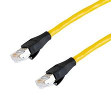 L-COM TRD695ASX-YLW-2M Ethernet Cable, Cat6a, RJ45 Plug to RJ45 Plug, FUTP (Foiled Unshielded Twisted Pair), Yellow, 2 m