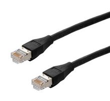 L-COM TRD695ASZX-BLK-2M Ethernet Cable, Cat6a, RJ45 Plug to RJ45 Plug, FUTP (Foiled Unshielded Twisted Pair), Black, 2 m