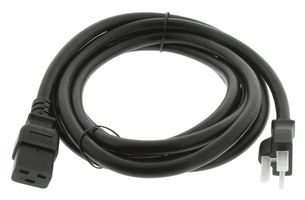 EATON TRIPP LITE P049-010 Mains Power Cord, IEC 320 C19 to NEMA 5-20P, 3 m, 20 A, 125 VAC, Black
