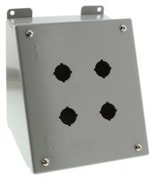 HAMMOND 1490MG4 Control Station Enclosure, Steel, 4 Holes, 22 mm, Gray, 171.5 mm, 159 mm