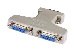 L-COM ADPT-DB15Y D Sub Connector Adapter, Standard D Sub, Plug, 15 Positions, Standard D Sub, Receptacle
