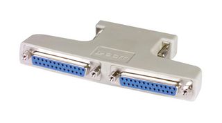 L-COM ADPT-DB25Y Adaptador para Conector D Sub, D-Sub Estándar, Plug, 25 Posiciones, D-Sub Estándar, Receptacle