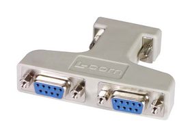 L-COM ADPT-DB9Y D Sub Connector Adapter, Standard D Sub, Plug, 9 Positions, Standard D Sub, Receptacle