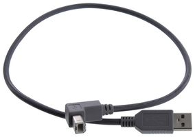 L-COM CAA-90DB-05M USB Cable, Type A Plug to Type B Plug, 0.5 m, 1.64 ft, Gray