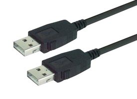 L-COM CAUZALAL-2M USB Cable, Type A Plug to Type A Plug, 2 m, 6.6 ft, USB 2.0, Black