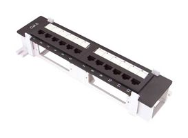 L-COM DCWM110C6-12 Patch Panel, Wall Mount, RJ45, 12 Ports, Cat6