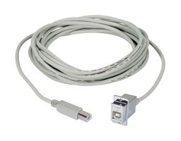 L-COM ECF504-120BBS Cable USB, Tipo B Macho a Tipo B Hembra, 3.05 m, 120 ", USB 2.0, Gris claro