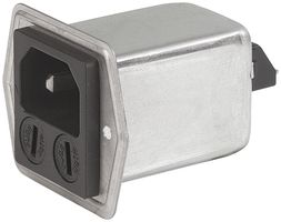 SCHURTER 5707.0205.312.01 Filtered IEC Power Entry Module, IEC C14, C18, Medical, 2 A, 250 VAC, 2-Pole Fuse Holder