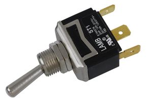 E-SWITCH ST143D00 Toggle Switch, On-On, SPST, Non Illuminated, ST1 Series, Panel Mount, 20 A