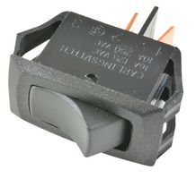 CARLING TECHNOLOGIES RA911-RB-B-0-N Rocker Switch, On-None-Off, SPST, Non Illuminated, Panel Mount, Black, Curvette R Series