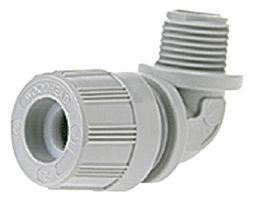 MOLEX 5525 Conduit Connector, Cord Sealing Grip, 1/2" NPT, 90 Degree, Nylon (Polyamide), Black, NEMA 3R