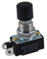 NKK SWITCHES SB221NO Pushbutton Switch, SB Series, 12.5 mm, SPST-NO, Off-(On), Round, Black