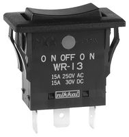 NKK SWITCHES WR13AF Rocker Switch, On-Off-On, SPDT, Non Illuminated, Panel Mount, Black, WR Series