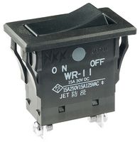 NKK SWITCHES WR11AT Interruptor (Switch) de Balancín, Encendido-Nada-Apagado, SPST, No Iluminado, Panel Mount, Negro