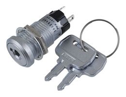 NKK SWITCHES SK13EAW01 Keylock Switch, On-Off-On, SPDT, SK Series, 3 Position, Solder, 3 A