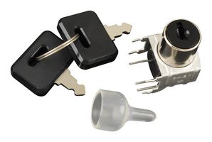 NKK SWITCHES SK12AG30 Keylock Switch, On-None-On, SPDT, SK Series, 2 Position, Solder, 3 A