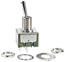 NKK SWITCHES M2021SS1W01 Toggle Switch, On-Off, DPST, Non Illuminated, M Series, Panel Mount, 6 A