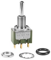 NKK SWITCHES M2013SD3G01 Toggle Switch, On-Off-On, SPDT, Non Illuminated, M Series, Panel Mount, 100 mA