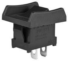 NKK SWITCHES JWS11BAA-A Rocker Switch, On-None-Off, SPST, Non Illuminated, Panel Mount, Black, JWS Series