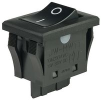 NKK SWITCHES JWMW11RA2A Rocker Switch, On-None-Off, SPST, Non Illuminated, Panel Mount, Black, JW Series