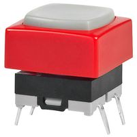NKK SWITCHES JB15HKP-4HC Tactile Switch, JB Series, Top Actuated, Through Hole, Square Button, 265 gf, 125mA at 24VDC