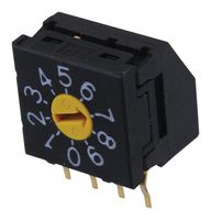 NKK SWITCHES FR01FC10H-06XL-S Rotary Switch, 10 Position, 1 Pole, FR01 Series