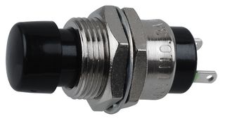 NKK SWITCHES SB4011NOH-2A Pushbutton Switch, SB40 Series, 12.5 mm, SPST-NO, Off-(On), Round, Black