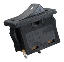 NKK SWITCHES CWSA11AAN3S Interruptor (Switch) de Balancín, Encendido-Nada-Apagado, SPST, No Iluminado, Panel Mount, Negro
