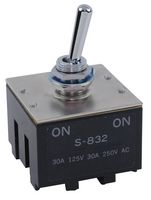 NKK SWITCHES S832/U Toggle Switch, On-On, 3PDT, Non Illuminated, S Series, Panel Mount, 30 A