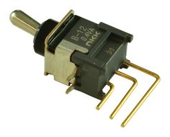 NKK SWITCHES B12JV Toggle Switch, On-On, SPDT, Non Illuminated, B Series, Panel Mount, 100 mA