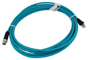 LUMBERG AUTOMATION 0985 706 103/5M Sensor Cable, Ethernet, IP, M12 Plug, RJ45 Plug, 4 Positions, 5 m, 16.4 ft