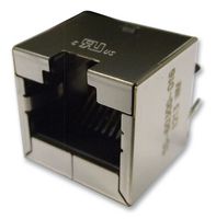 STEWART CONNECTOR SS-60300-080 Modular Connector, RJ45 Jack, 1 x 1 (Port), 8P8C, Cat5e, Cat6, Cat6a, Through Hole Mount