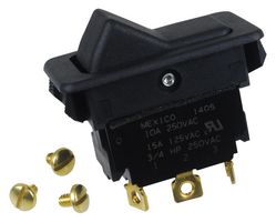 EATON 8004K28N1V2 Interruptor (Switch) de Balancín, Encendido-Nada-Encendido, SPDT, No Iluminado, Panel Mount, Negro