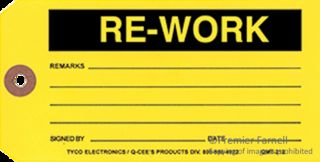 TE CONNECTIVITY QMT212 Label, Tag, 73 mm, 146.1 mm, Paper, Rework (Remarks, Signed By, Date)