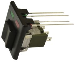 NKK SWITCHES M2018TJW01-FA-4A-CF Rocker Switch, (On)-Off-(On), SPDT, Illuminated, Panel Mount, Black, M Series