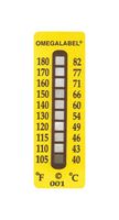 OMEGA TL-10-290-10 Temperature Label, Non-Reversible Strip, 10 Point, 143°C to 193°C, Pack of 30, TL-10 Series